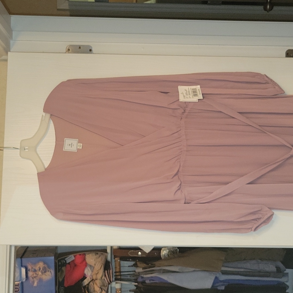 Chiffon Long Sleeve Wrap Dress